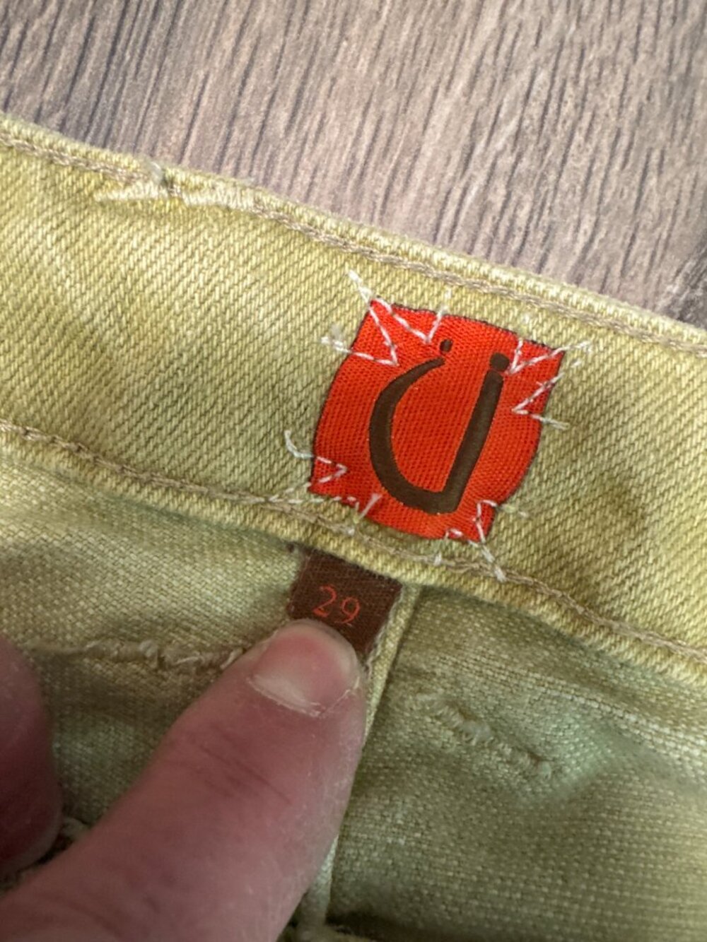 U Jeans Size 29 Olive Green Low Rise Flare Jeans With Bell Bottom Cotton Blend V - Picture 2 of 12